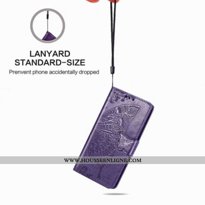 Housse Samsung Galaxy Z Fold 3 5G Papillon Design avec Lanière