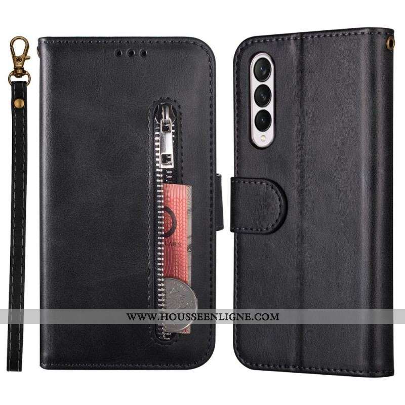 Housse Samsung Galaxy Z Fold 3 5G Porte-Monnaie avec Lanière