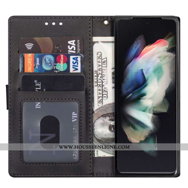Housse Samsung Galaxy Z Fold 3 5G Porte-Monnaie avec Lanière