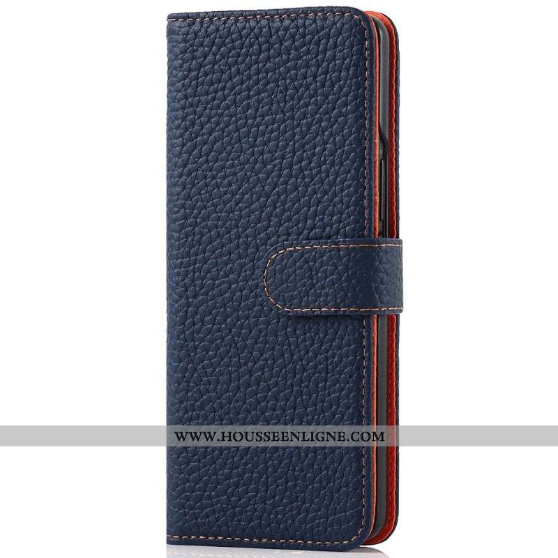 Housse Samsung Galaxy Z Fold 3 5G Véritable Cuir Litchi Porte-Stylet