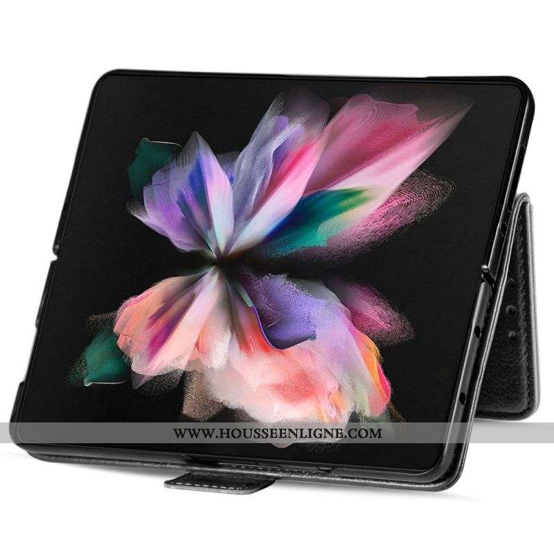 Housse Samsung Galaxy Z Fold 4 CASENEO Simili Cuir Litchi Fente à Stylet