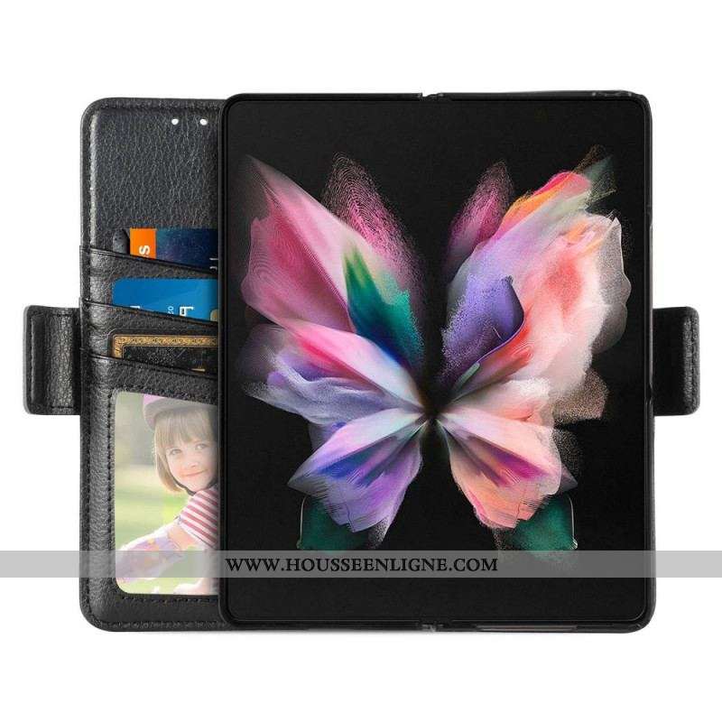 Housse Samsung Galaxy Z Fold 4 CASENEO Simili Cuir Litchi Fente à Stylet