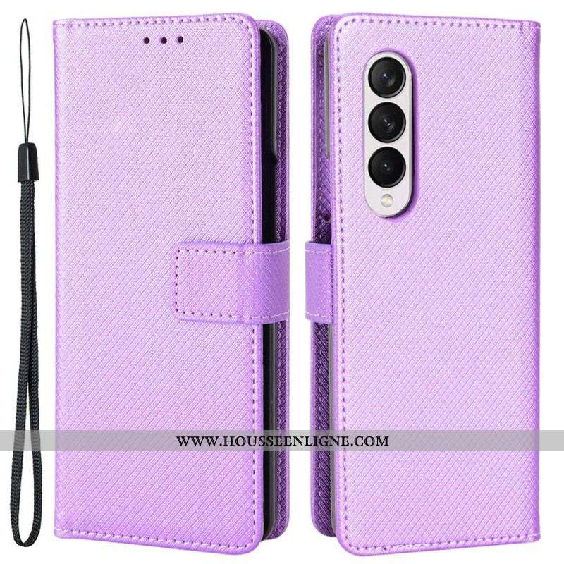 Housse Samsung Galaxy Z Fold 4 Diamond à Lanière