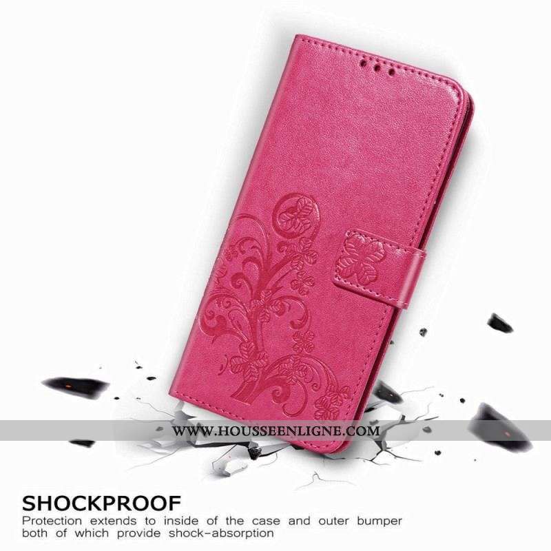 Housse Samsung Galaxy Z Fold 4 Motif Trèfles avec Lanière