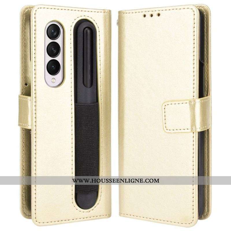 Housse Samsung Galaxy Z Fold 4 Retro Business à Lanière