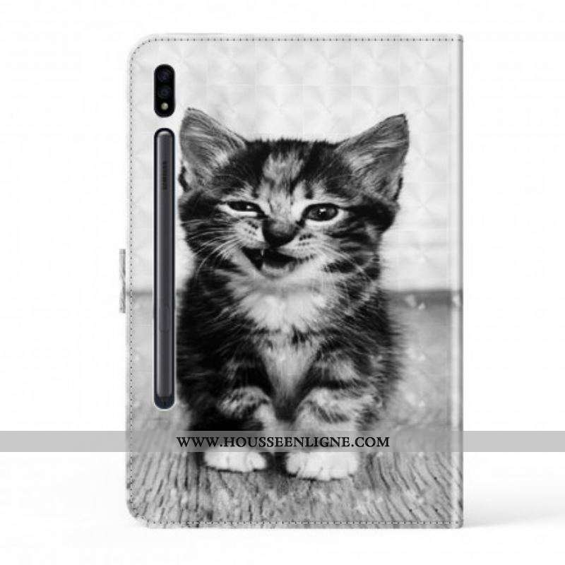 Housse Simili Cuir Samsung Galaxy Tab S8 / Tab S7 Chaton