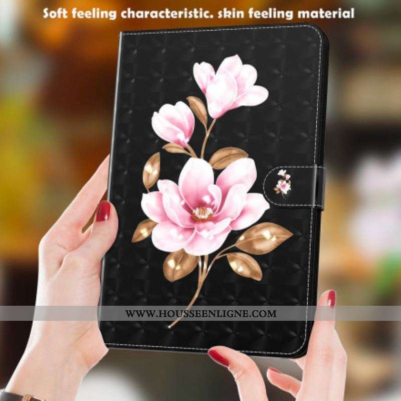 Housse Simili Cuir Samsung Galaxy Tab S8 / Tab S7 Fleurs D'Arbre