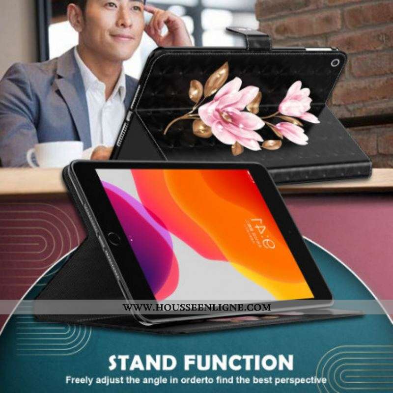 Housse Simili Cuir Samsung Galaxy Tab S8 / Tab S7 Fleurs D'Arbre