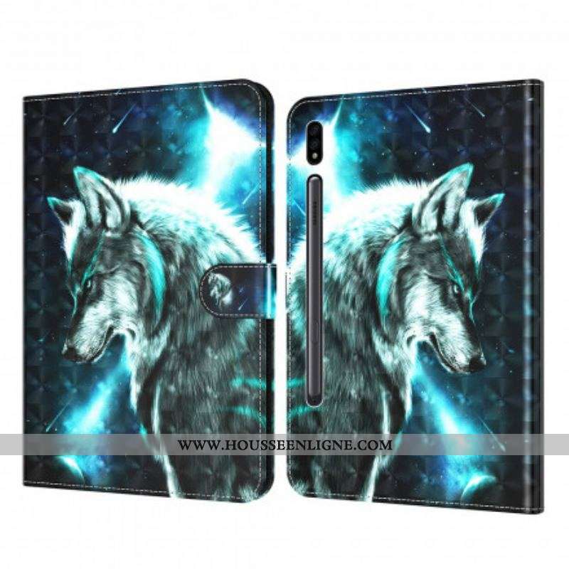Housse Simili Cuir Samsung Galaxy Tab S8 / Tab S7 Loup