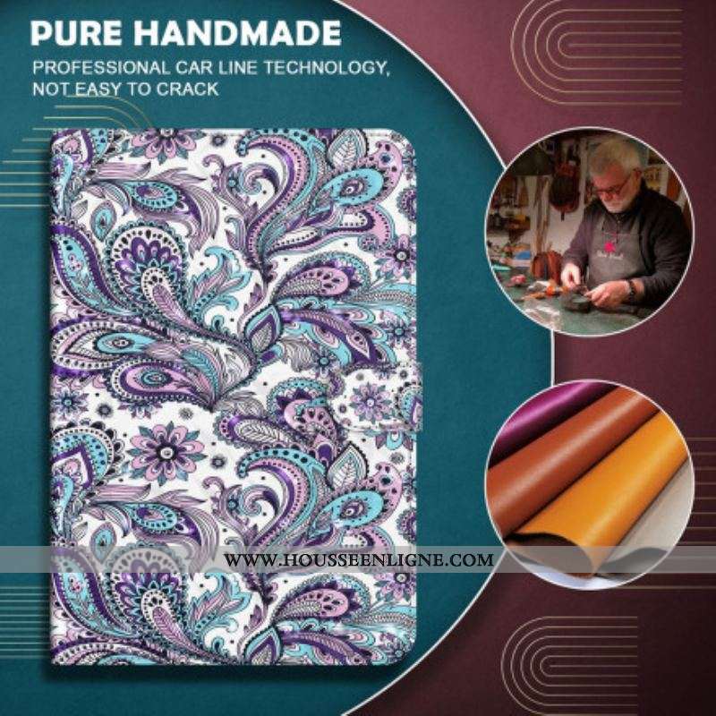 Housse Simili Cuir Samsung Galaxy Tab S8 / Tab S7 Motif Cachemire