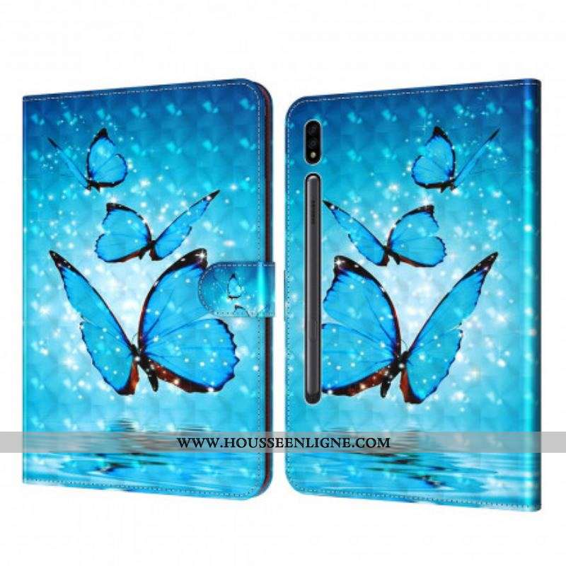 Housse Simili Cuir Samsung Galaxy Tab S8 / Tab S7 Papillons
