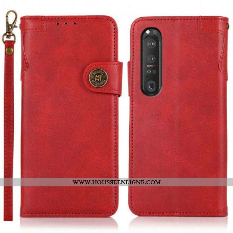 Housse Sony Xperia 1 III Bouton Magnétique KHAZNEH