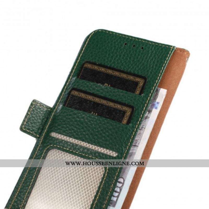 Housse Sony Xperia 1 III Cuir Litchi KHAZNEH RFID