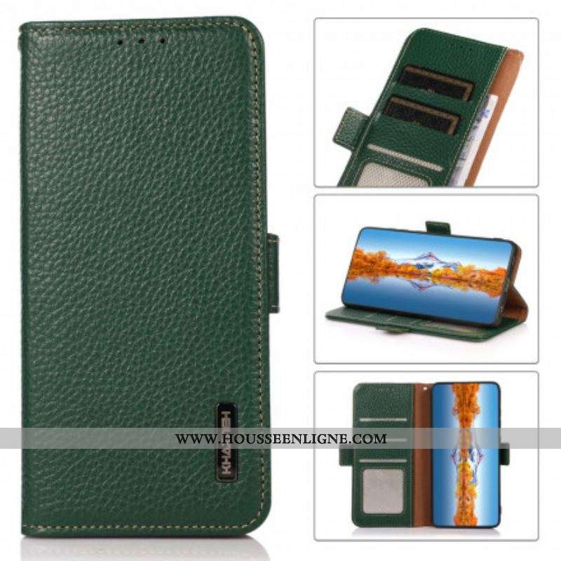 Housse Sony Xperia 1 III Cuir Litchi KHAZNEH RFID