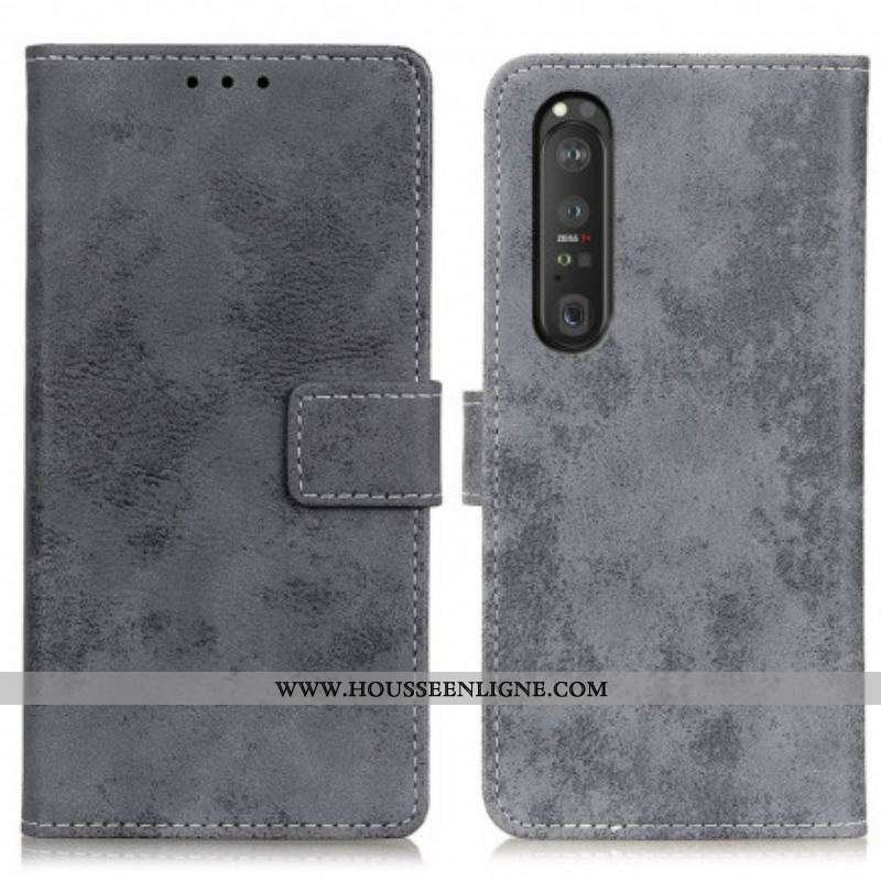 Housse Sony Xperia 1 III Effet Cuir Vintage