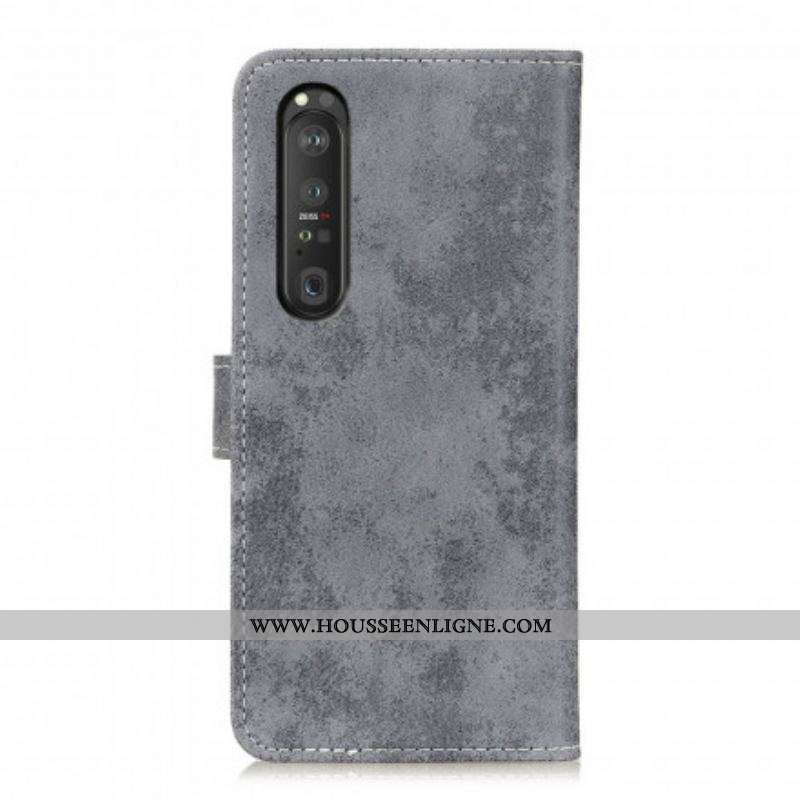 Housse Sony Xperia 1 III Effet Cuir Vintage