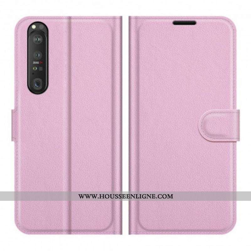 Housse Sony Xperia 1 III Effet Litchi Classique