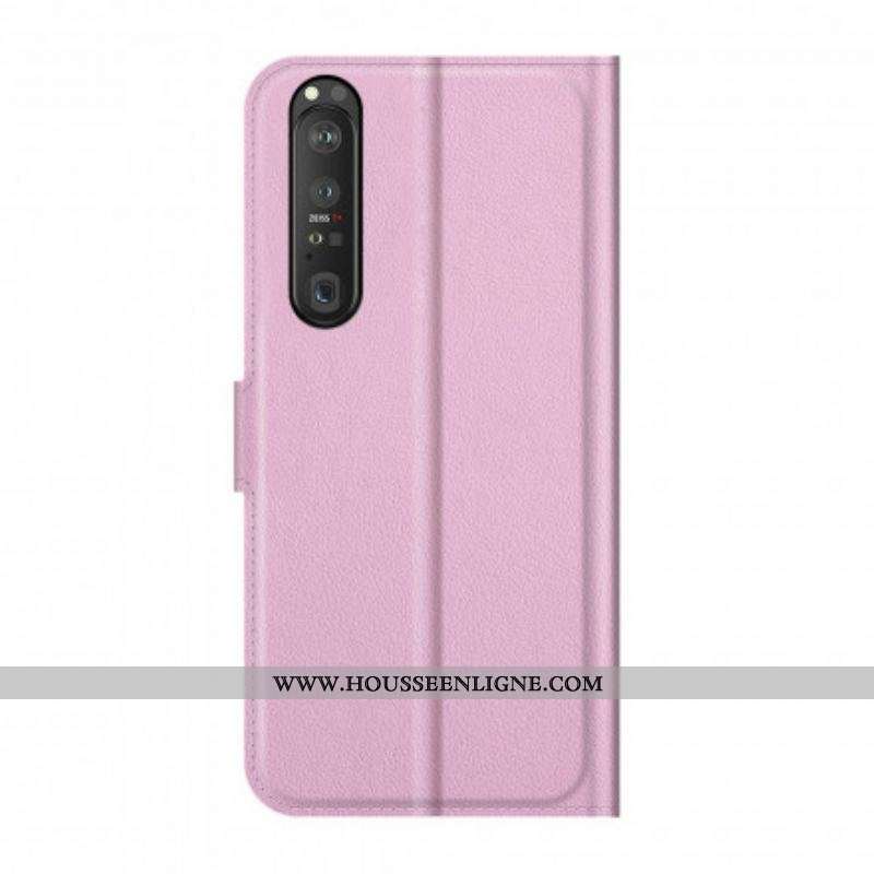 Housse Sony Xperia 1 III Effet Litchi Classique
