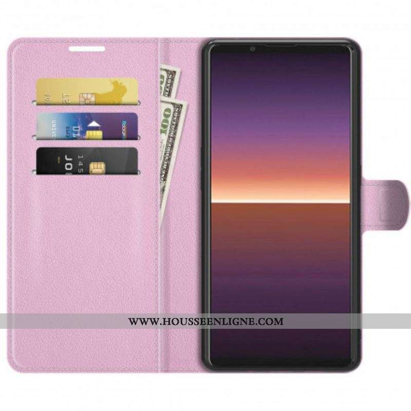 Housse Sony Xperia 1 III Effet Litchi Classique