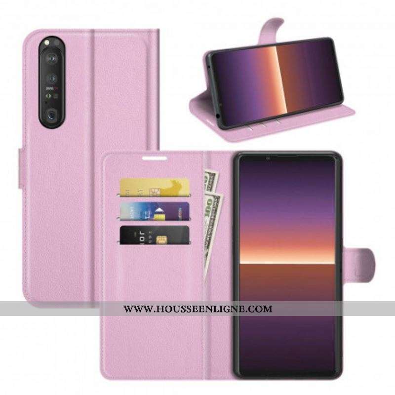 Housse Sony Xperia 1 III Effet Litchi Classique