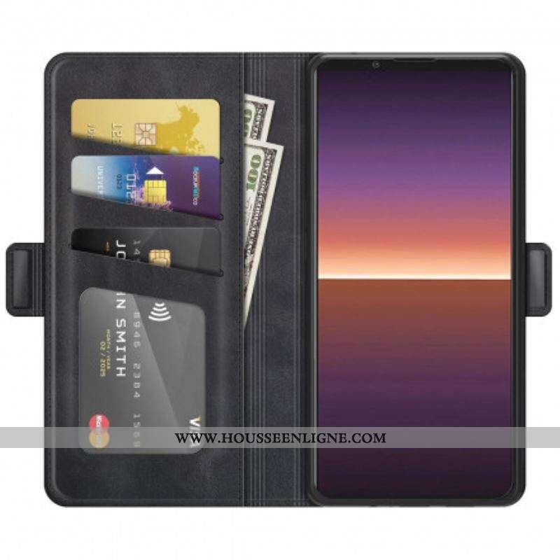 Housse Sony Xperia 1 III Rabat Double Classique