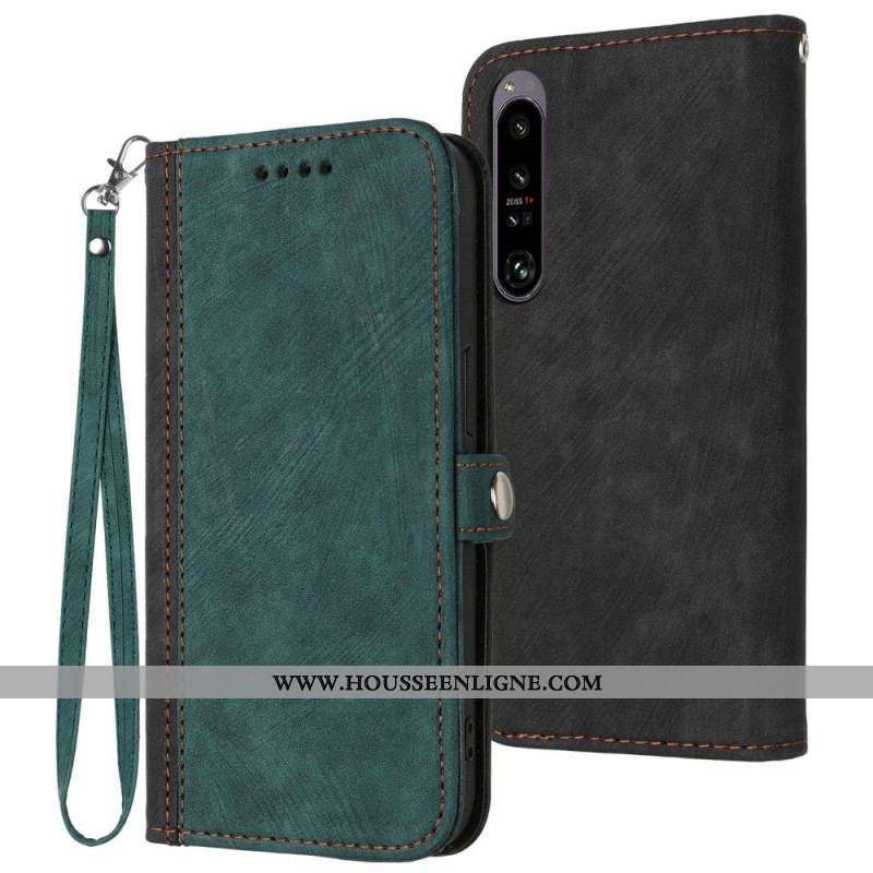 Housse Sony Xperia 1 IV Bicolore avec Lanière