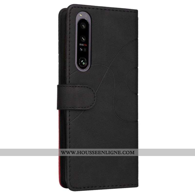Housse Sony Xperia 1 IV Bicolore à Lanière