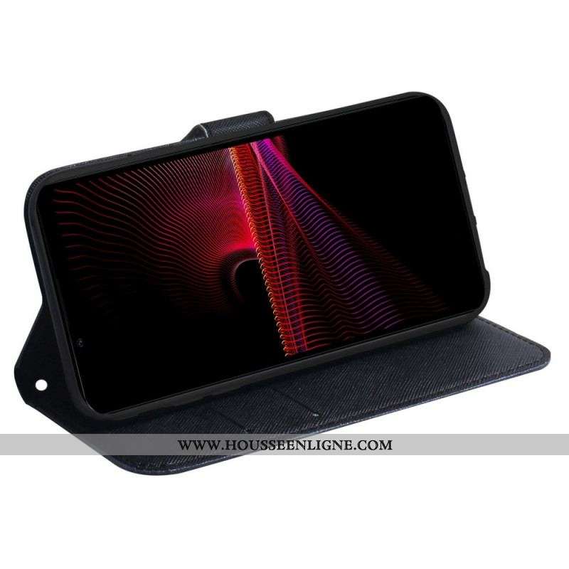 Housse Sony Xperia 1 IV Chat Gris à Lanière