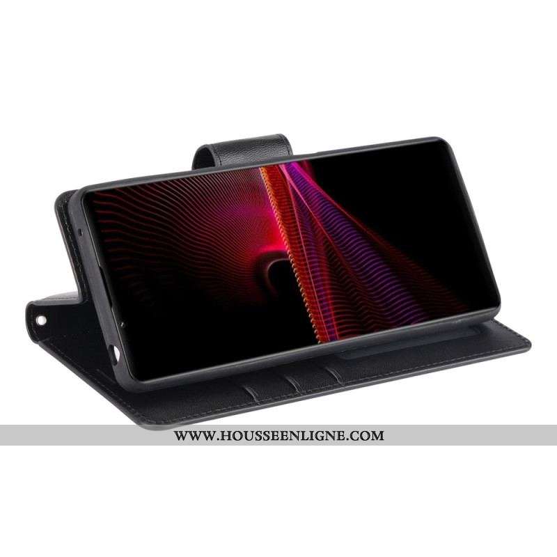 Housse Sony Xperia 1 IV Effet Cuir HANMAN