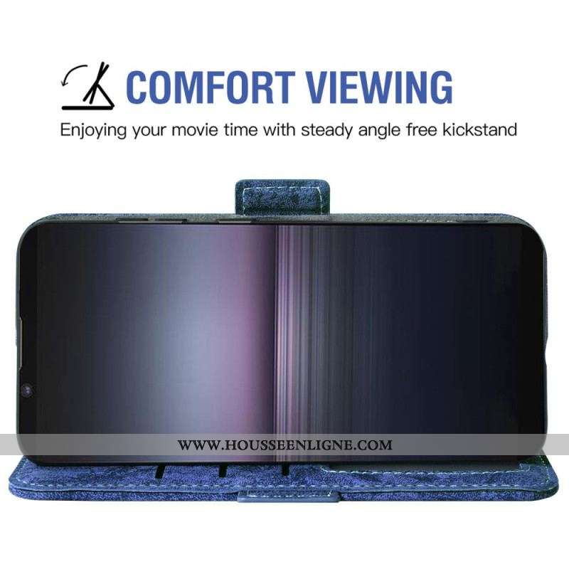 Housse Sony Xperia 1 IV Effet Cuir avec Porte-Cartes Rotatif