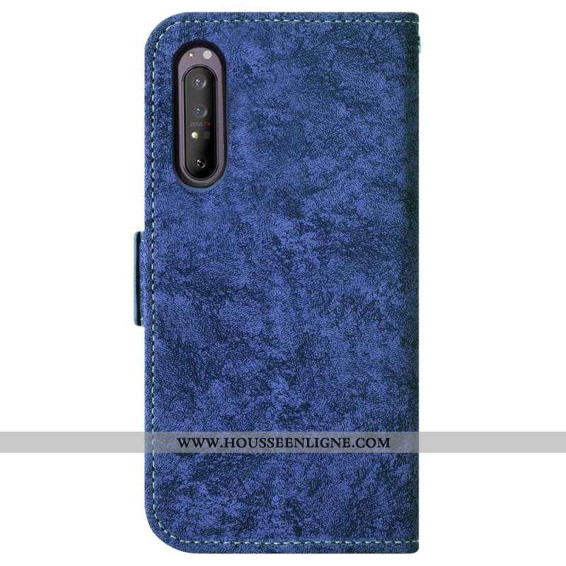 Housse Sony Xperia 1 IV Effet Cuir avec Porte-Cartes Rotatif