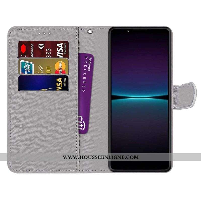 Housse Sony Xperia 1 IV Graphique avec Lanière