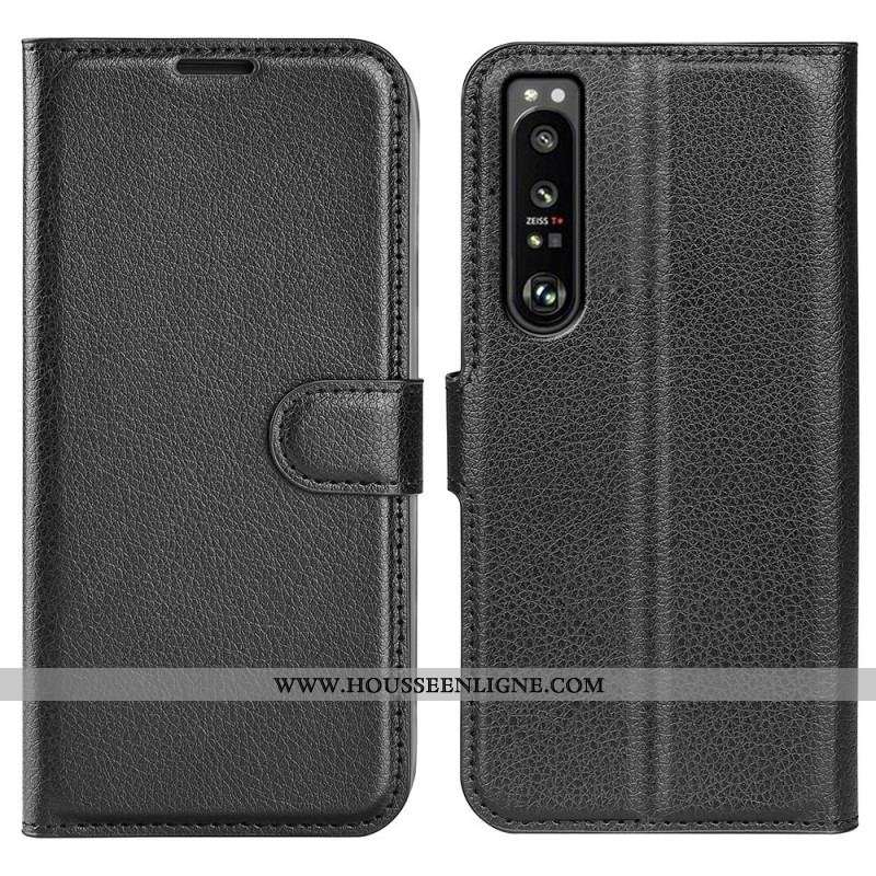 Housse Sony Xperia 1 IV Litchi Classique