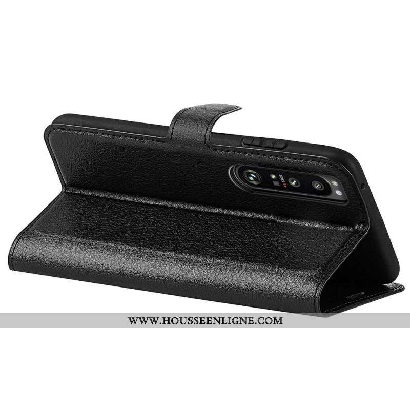 Housse Sony Xperia 1 IV Litchi Classique