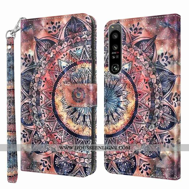 Housse Sony Xperia 1 IV Mandala Coloré à Lanière