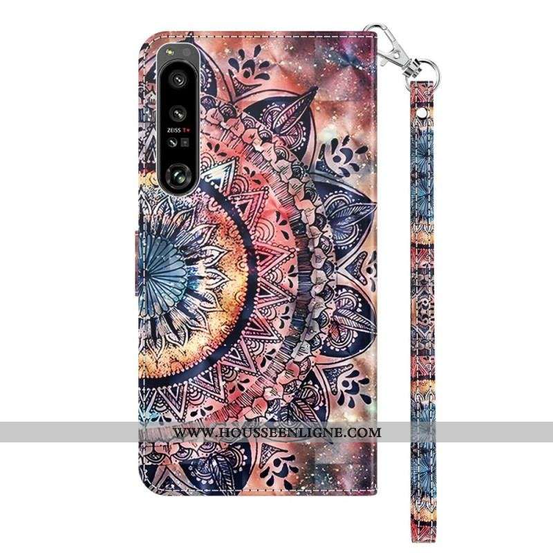 Housse Sony Xperia 1 IV Mandala Coloré à Lanière