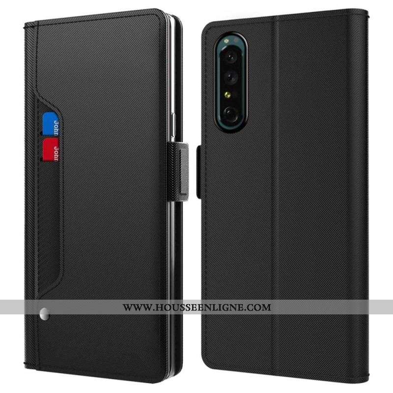 Housse Sony Xperia 1 IV Miroir et Porte-Cartes Amovible