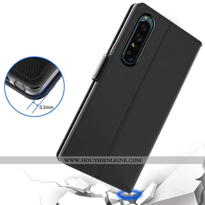 Housse Sony Xperia 1 IV Miroir et Porte-Cartes Amovible