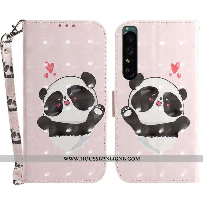 Housse Sony Xperia 1 IV Petit Panda à Lanière