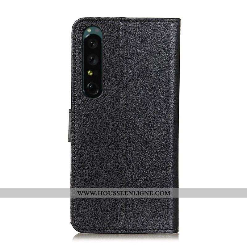 Housse Sony Xperia 1 IV Simili Cuir Litchi Traditionnel