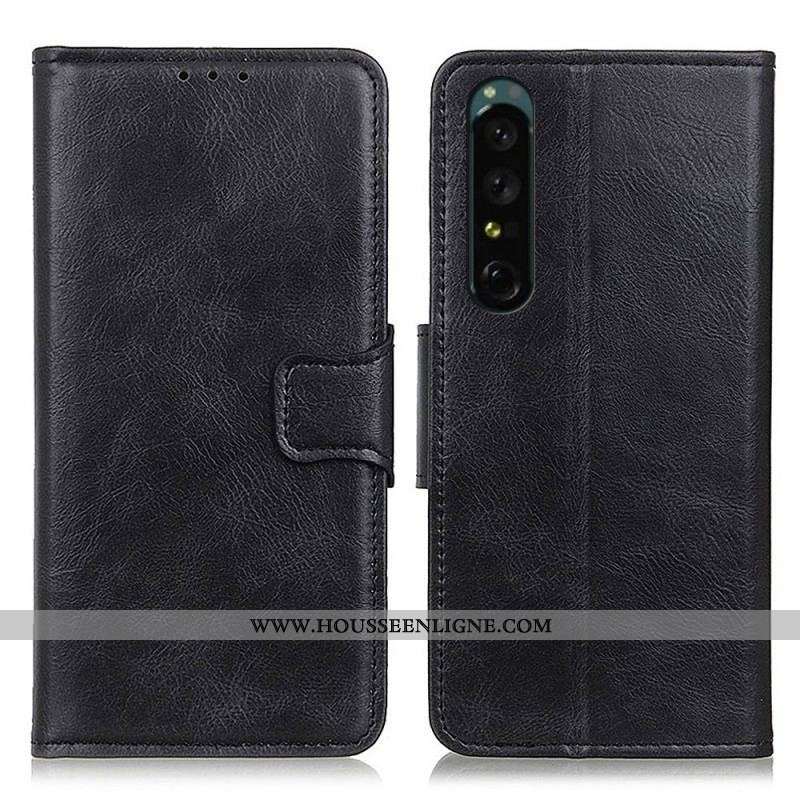 Housse Sony Xperia 1 IV Style Cuir Fermoir Réversible