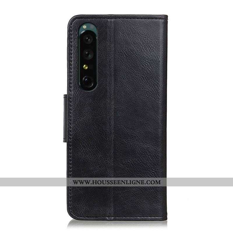 Housse Sony Xperia 1 IV Style Cuir Fermoir Réversible
