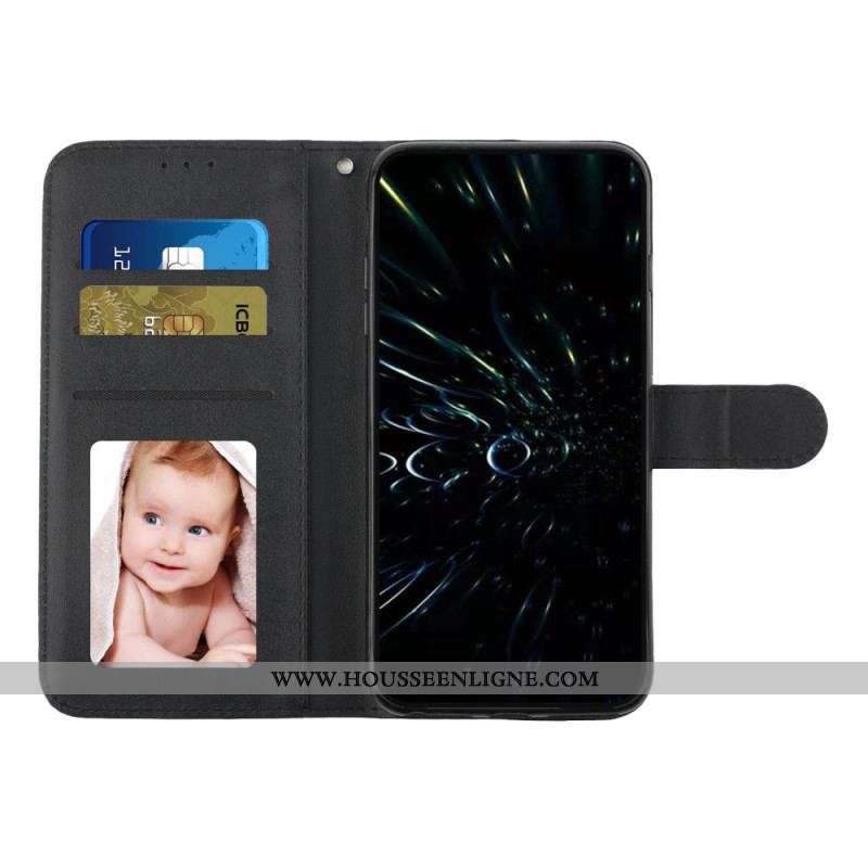 Housse Sony Xperia 1 IV Style Cuir Géométrique avec Lanière