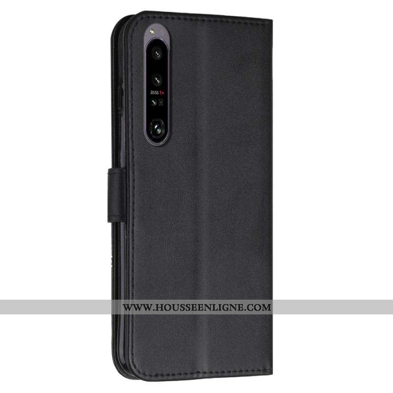 Housse Sony Xperia 1 IV Style Cuir Géométrique avec Lanière