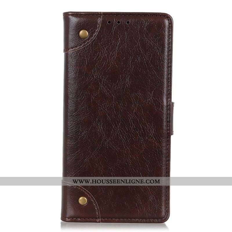 Housse Sony Xperia 1 IV Style Cuir Nappa avec Rivets