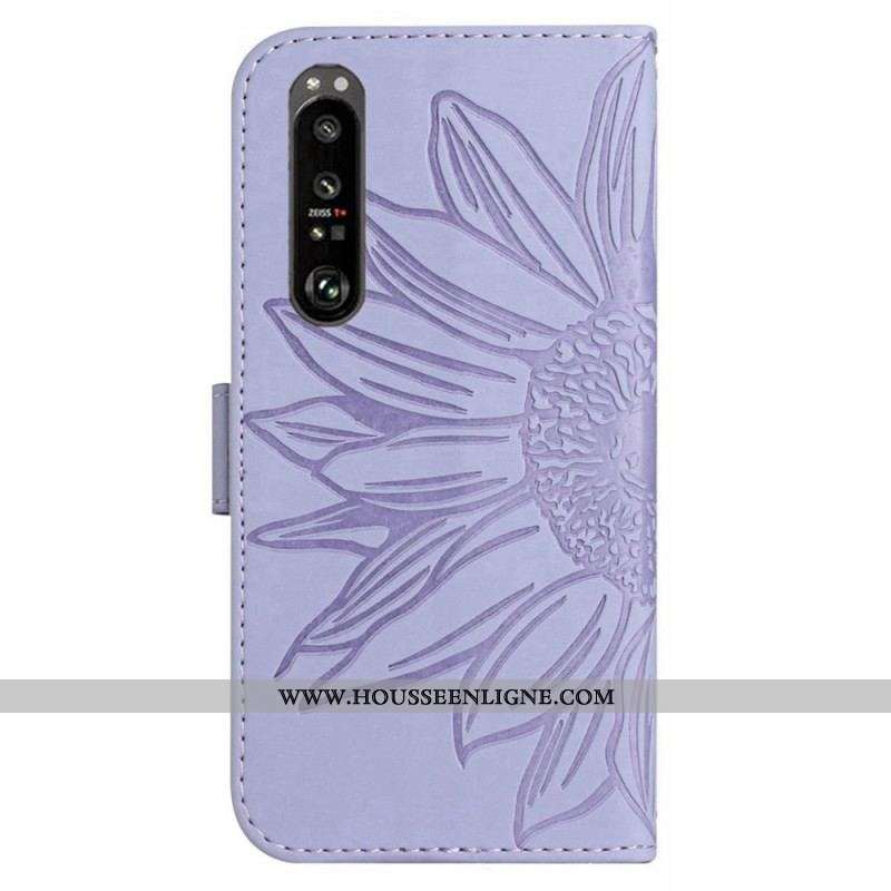 Housse Sony Xperia 1 IV Tournesol et Bandoulière
