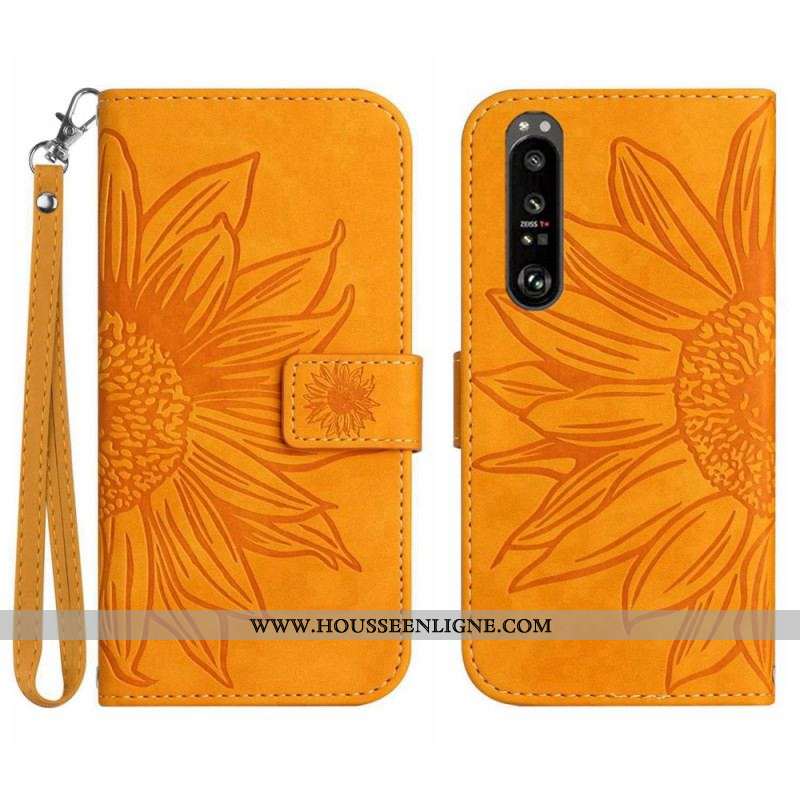 Housse Sony Xperia 1 IV Tournesol à Lanière