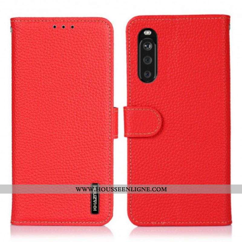 Housse Sony Xperia 10 III Cuir Litchi KHAZNEH