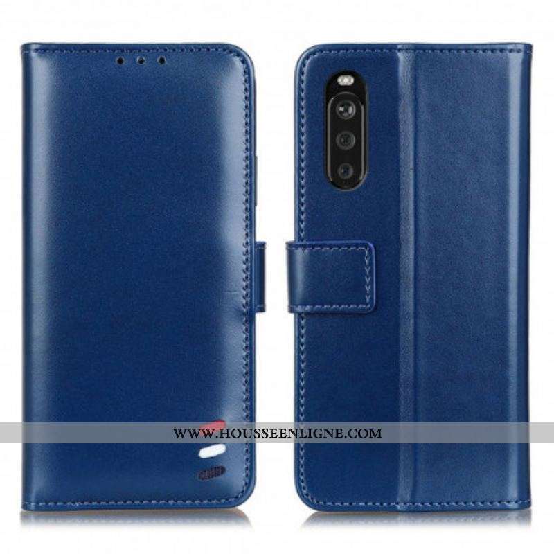 Housse Sony Xperia 10 III Effet Cuir Tricolore