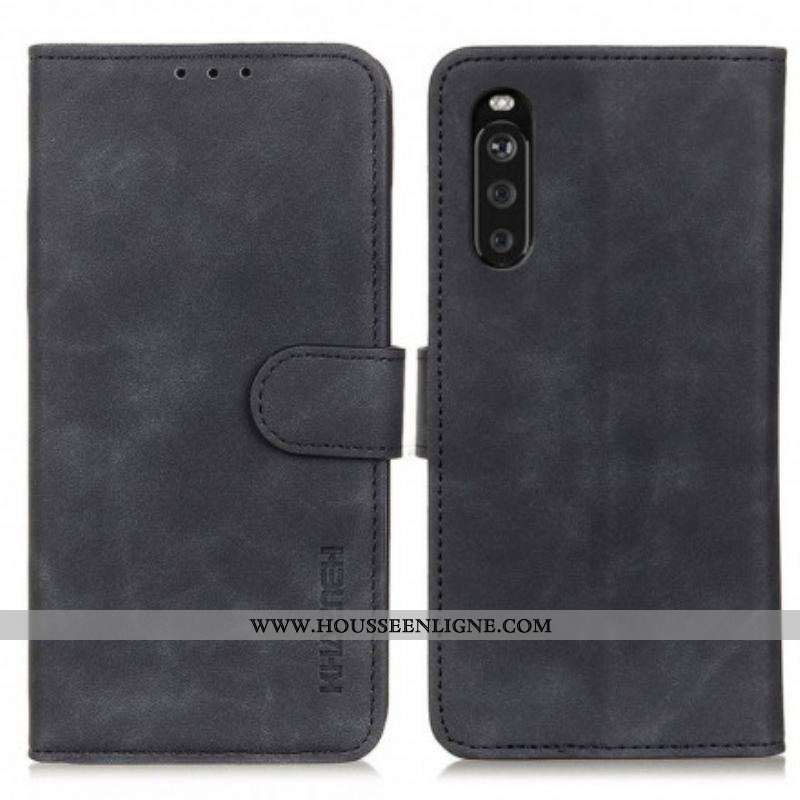 Housse Sony Xperia 10 III Effet Cuir Vintage KHAZNEH